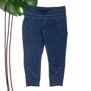 Athleta Slate Blue Mesh Capri Crop Leggings